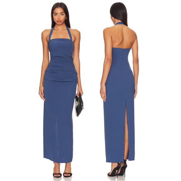 LIONESS 1999 Maxi Dress Halter Neck Ruched Formal Party Gala Prom Hoco Small - Picture 1 of 11